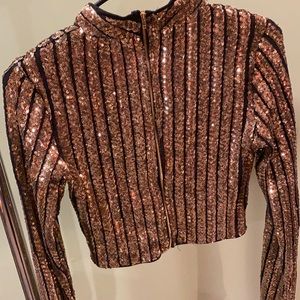 Sequin gold crop top